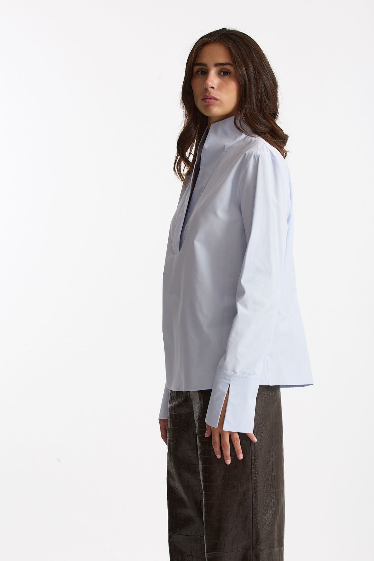 Camicia coreana azzurro donna Federica tosi - 2