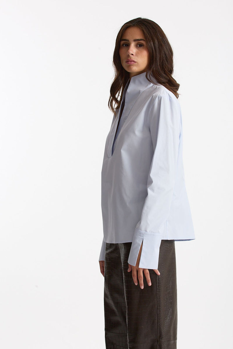 Camicia coreana azzurro donna Federica tosi - 2