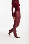 Pantalone slim in ecopelle bordeaux donna Federica tosi - 4