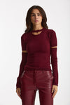 Maglia con manicotti bordeaux donna Federica tosi - 1