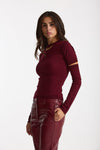 Maglia con manicotti bordeaux donna Federica tosi - 3