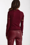 Maglia con manicotti bordeaux donna Federica tosi - 4