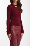 Maglia con manicotti bordeaux donna Federica tosi - 5