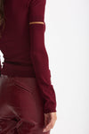 Maglia con manicotti bordeaux donna Federica tosi - 2
