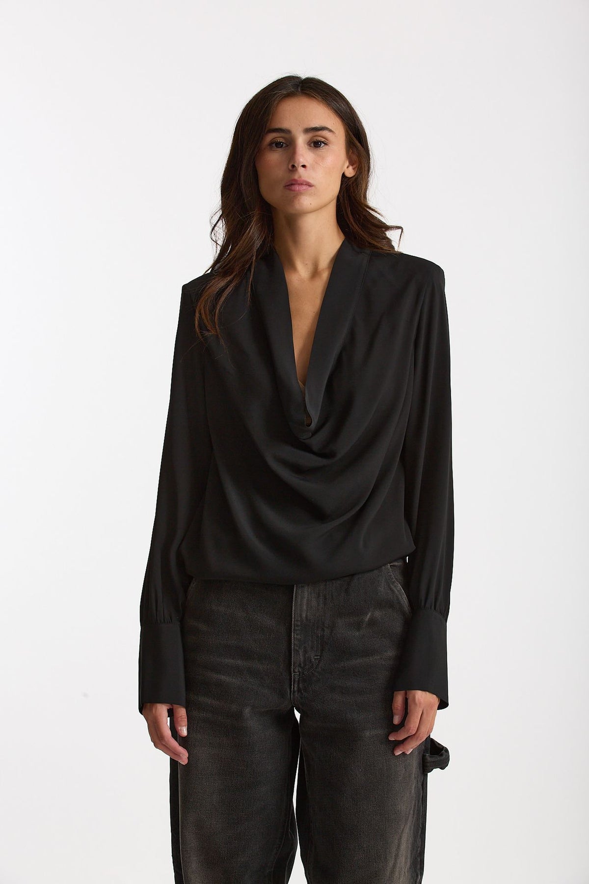 Camicia scollata nero donna Federica tosi - 2