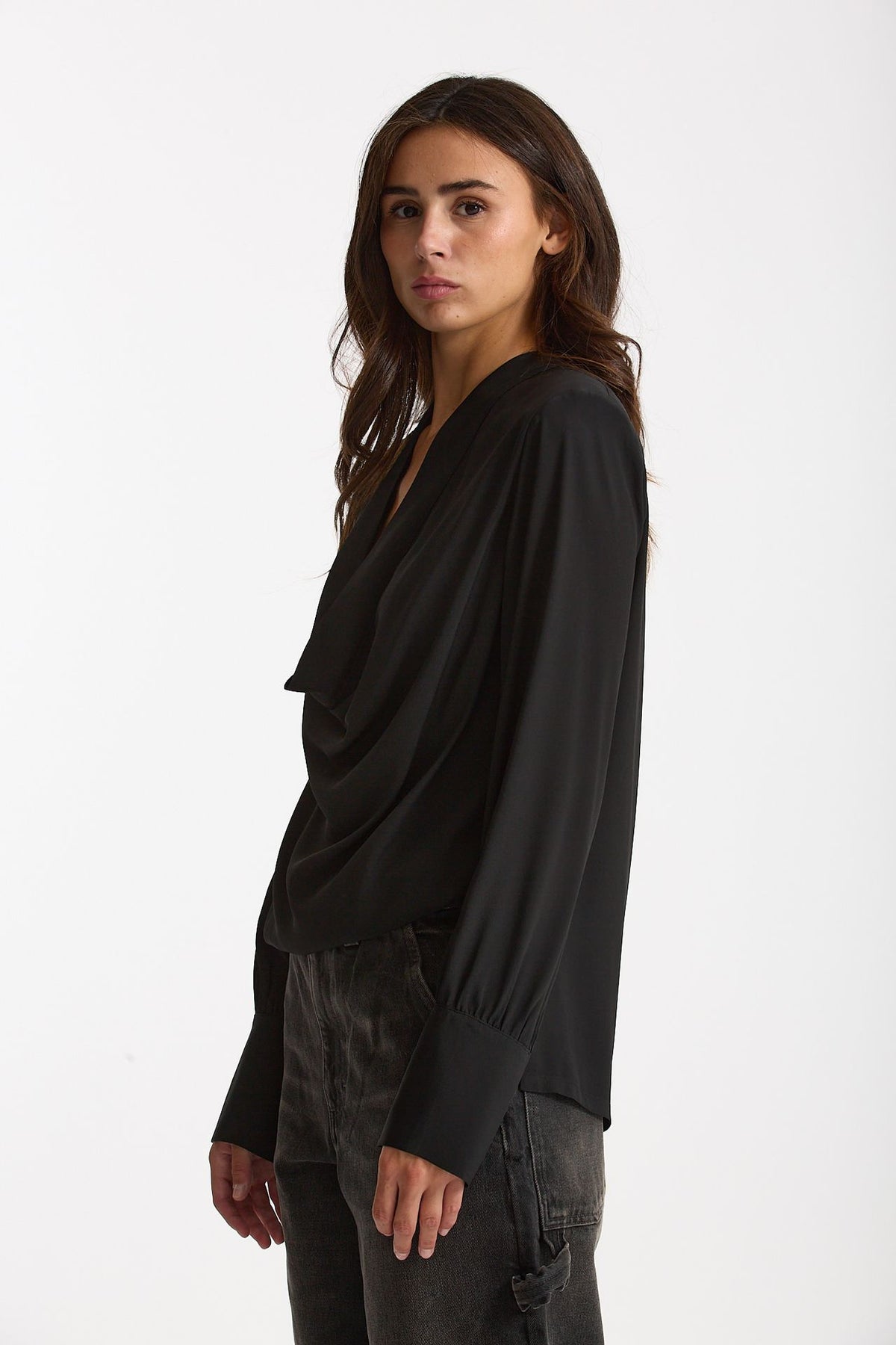 Camicia scollata nero donna Federica tosi - 1