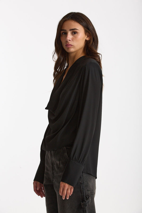 Camicia scollata nero donna Federica tosi