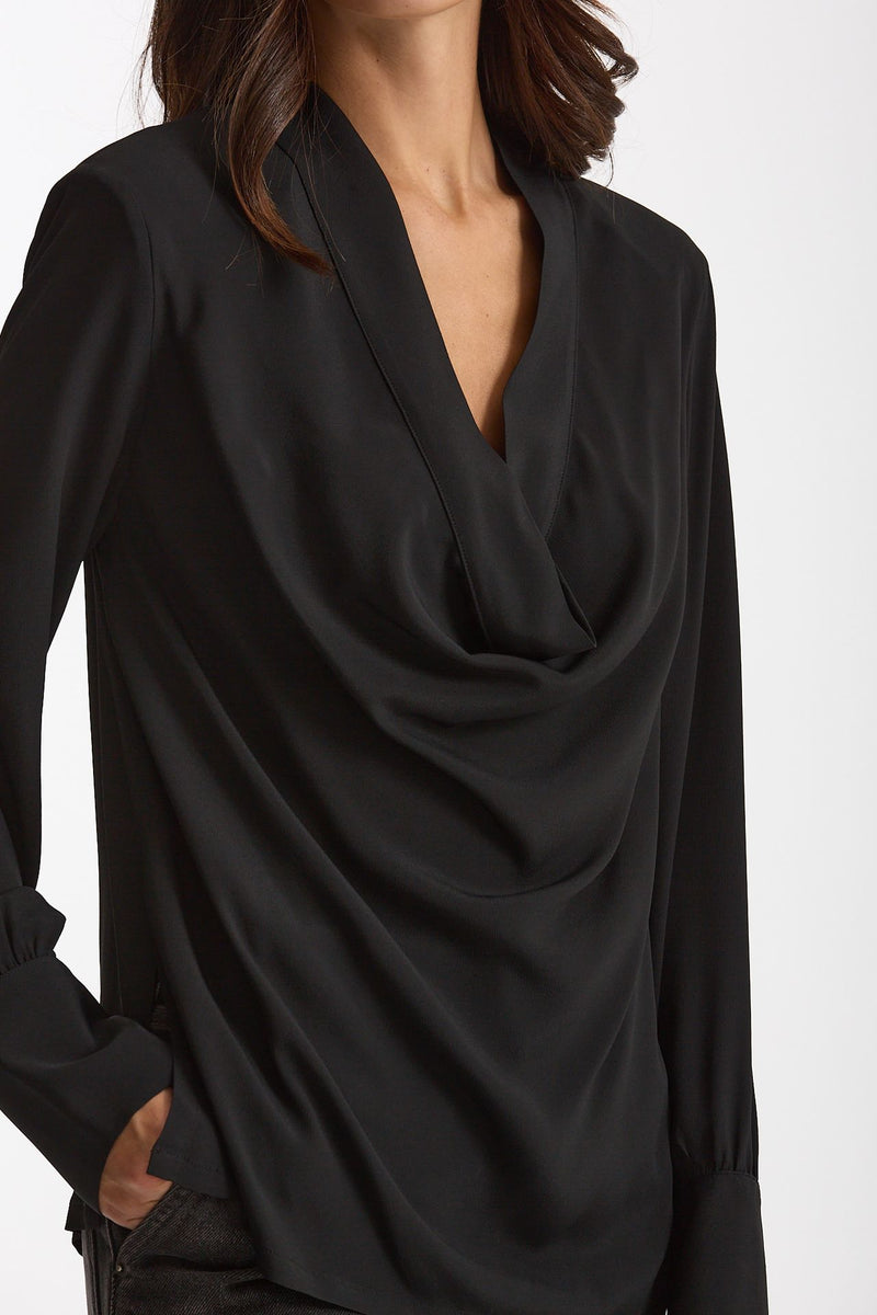 Camicia scollata nero donna Federica tosi - 5