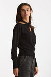 Maglia incrociata lana/cashmere nero donna Federica tosi - 4