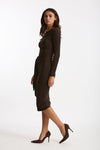 Abito midi in maglia marrone donna Federica tosi - 1