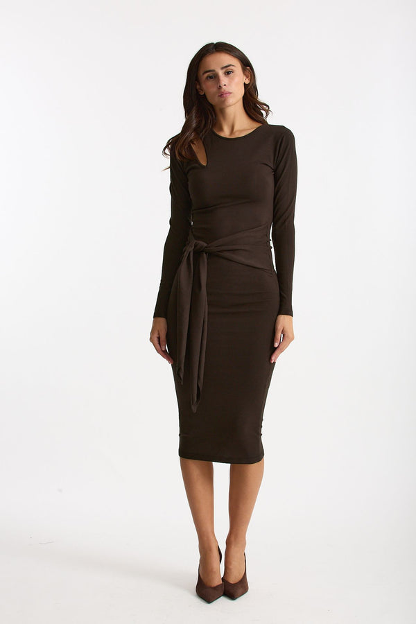 Abito midi in maglia marrone donna Federica tosi