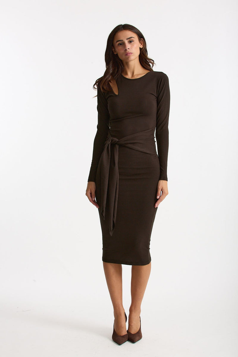 Abito midi in maglia marrone donna Federica tosi - 2
