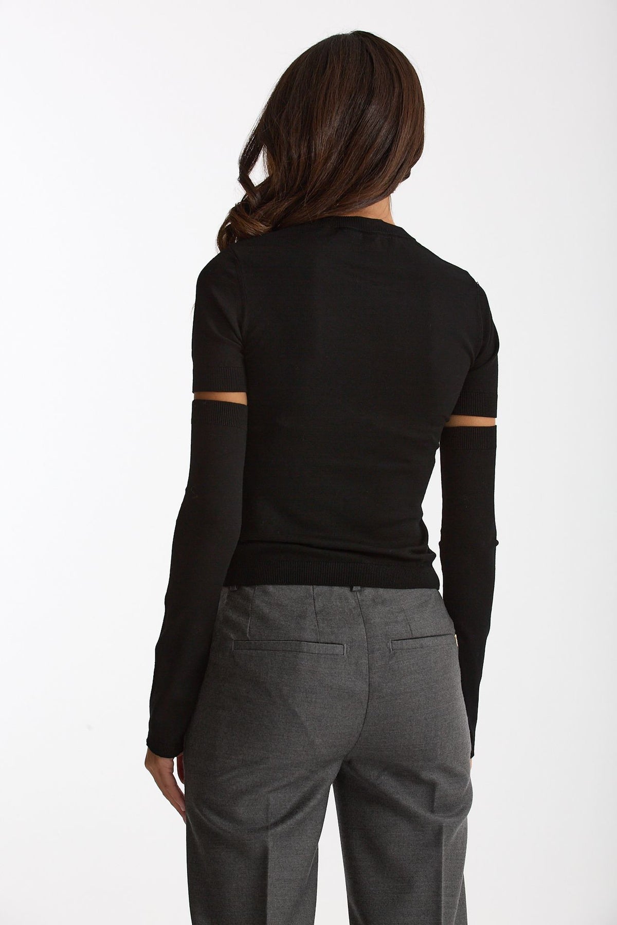 Maglia con manicotti nero donna Federica tosi - 3