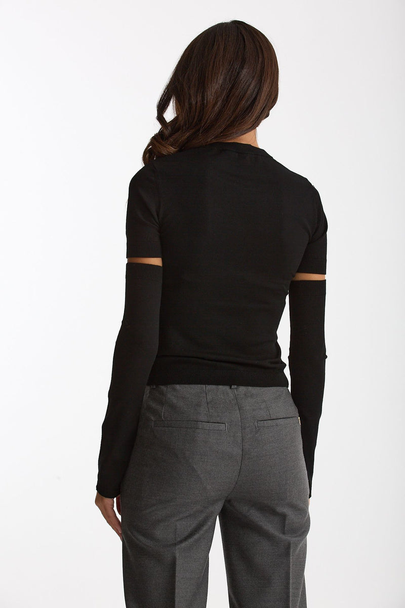 Maglia con manicotti nero donna Federica tosi - 3