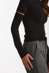 Maglia con manicotti nero donna Federica tosi - 4