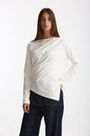 T-shirt asimmetrica bianco donna Woc - 4