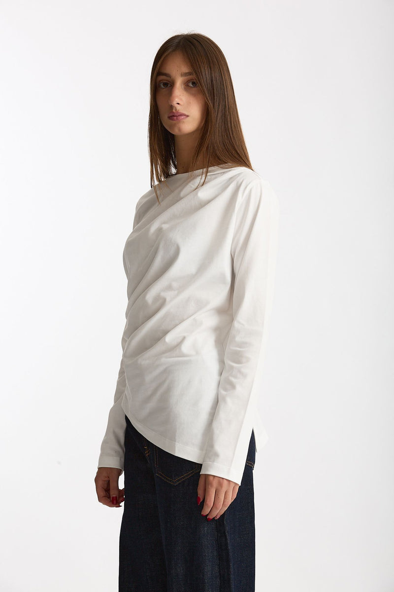 T-shirt asimmetrica bianco donna Woc - 2