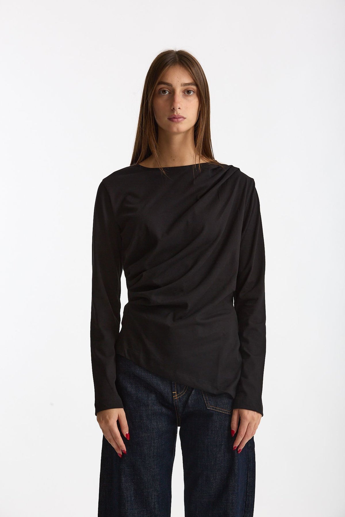 T- shirt maniche lunghe nero donna Woc - 2