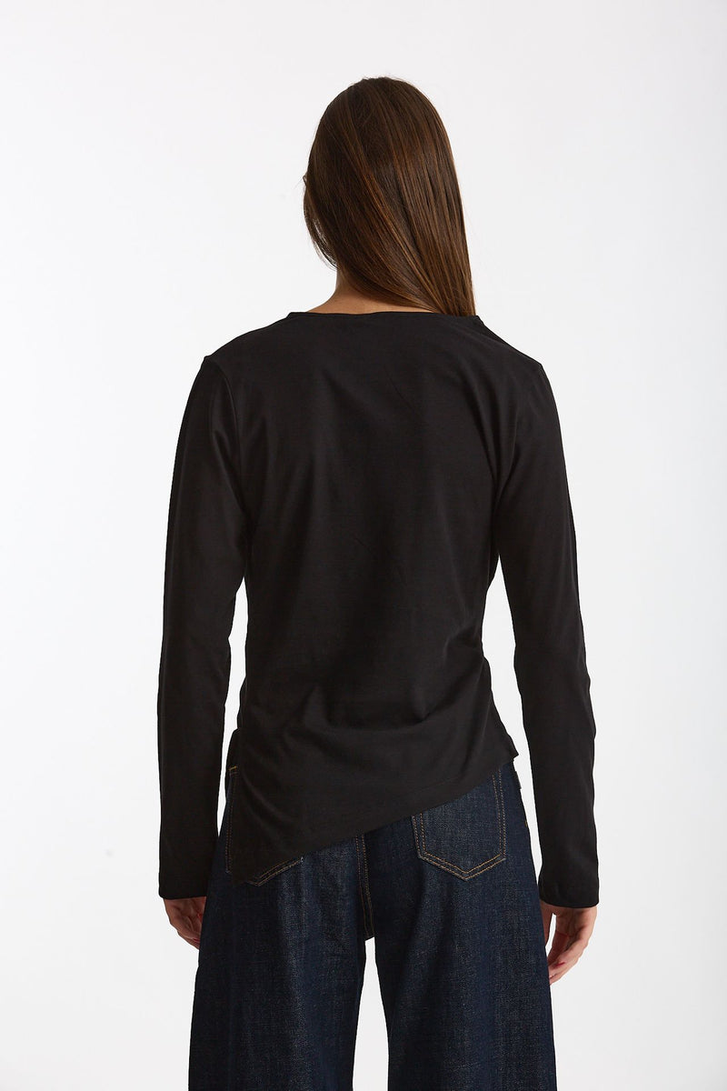T- shirt maniche lunghe nero donna Woc - 4