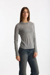 T- shirt maniche lunghe grigio mélange donna Woc - 5