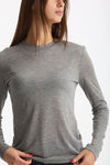 T- shirt maniche lunghe grigio mélange donna Woc - 6