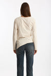 T-shirt asimmetrica panna donna Woc - 3