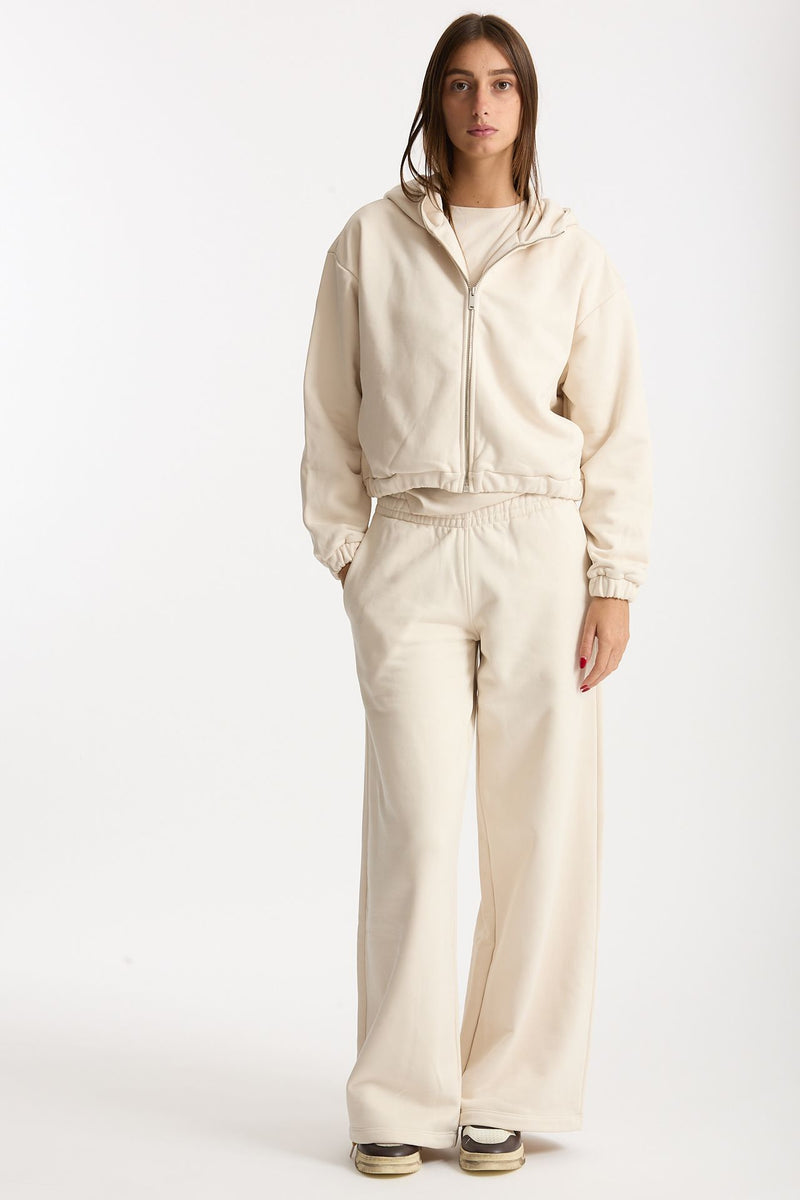 Pantalone in felpa beige donna Woc - 2