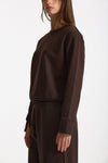 Felpa girocollo marrone donna Woc - 3
