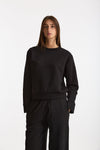 Felpa girocollo nero donna Woc - 2