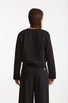 Felpa girocollo nero donna Woc - 4