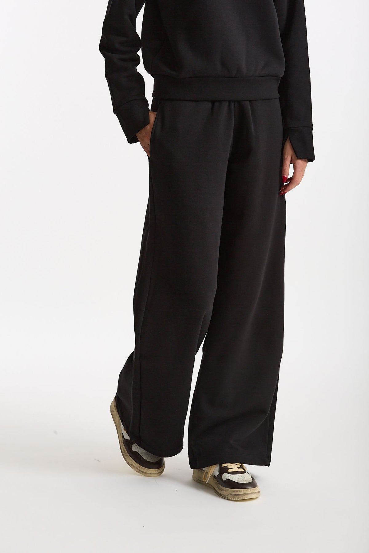 Pantalone in felpa nero donna Woc - 4
