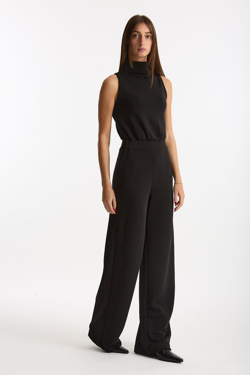 Jumpsuit smanicata nero donna Woc - 4