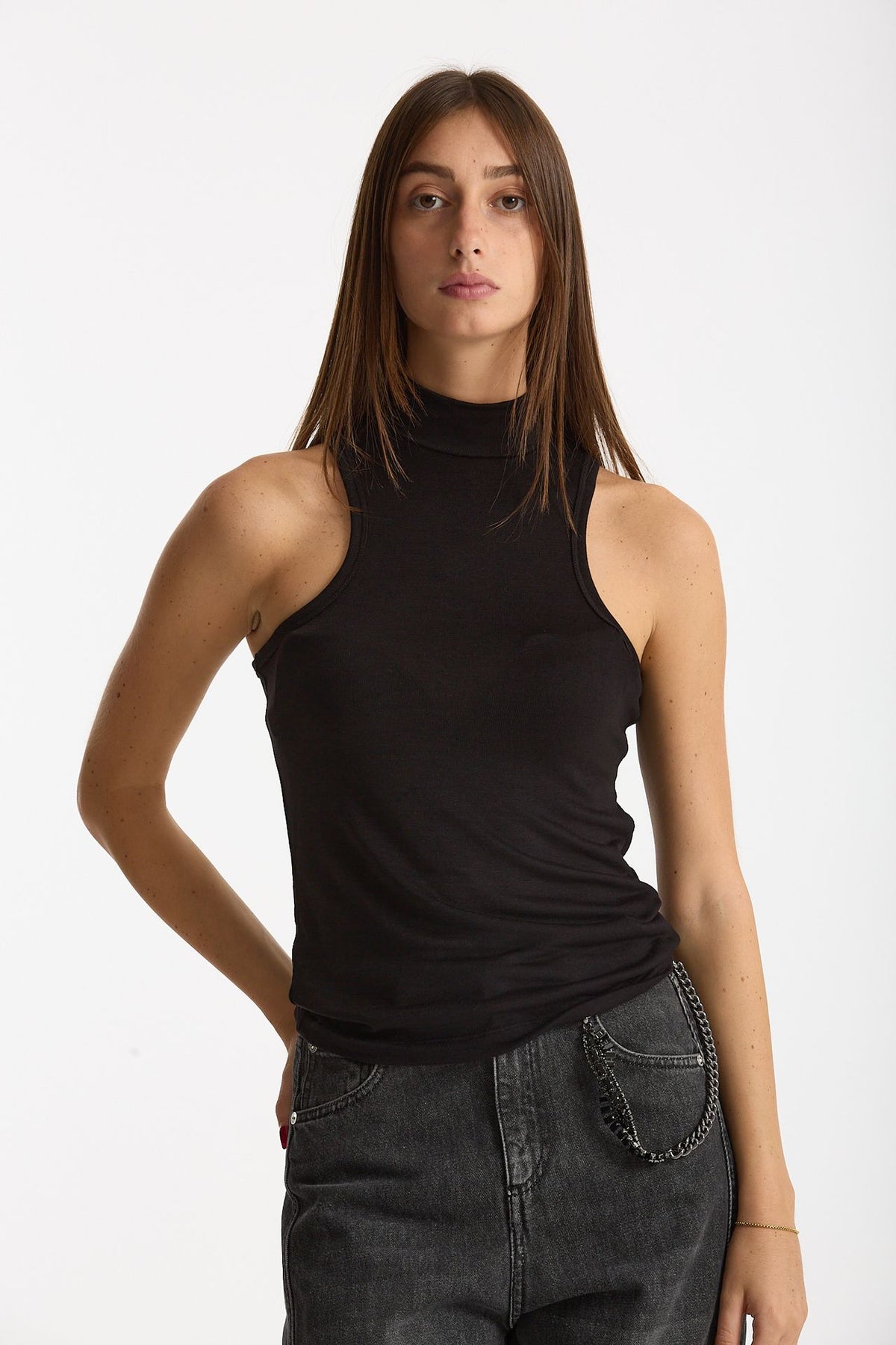 Maglia doppia nero donna Woc - 4