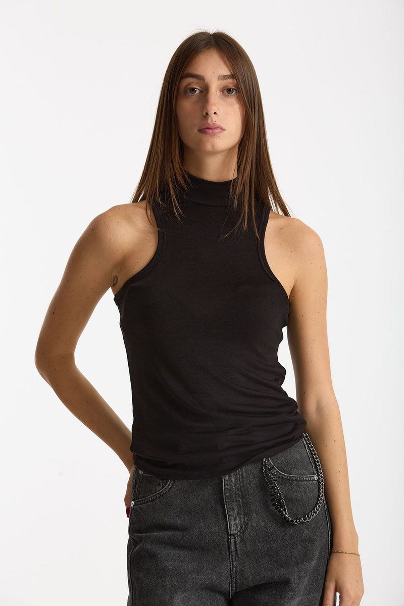 Maglia doppia nero donna Woc - 4