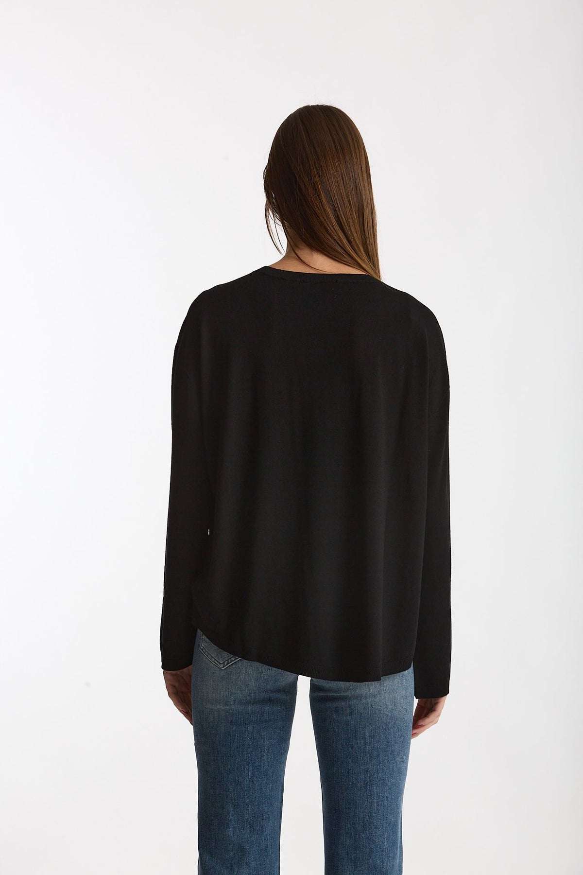 Maglia girocollo in flexwool nero donna Zanone - 3