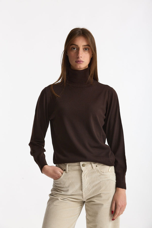 Dolcevita morbida in flexwool marrone donna Zanone