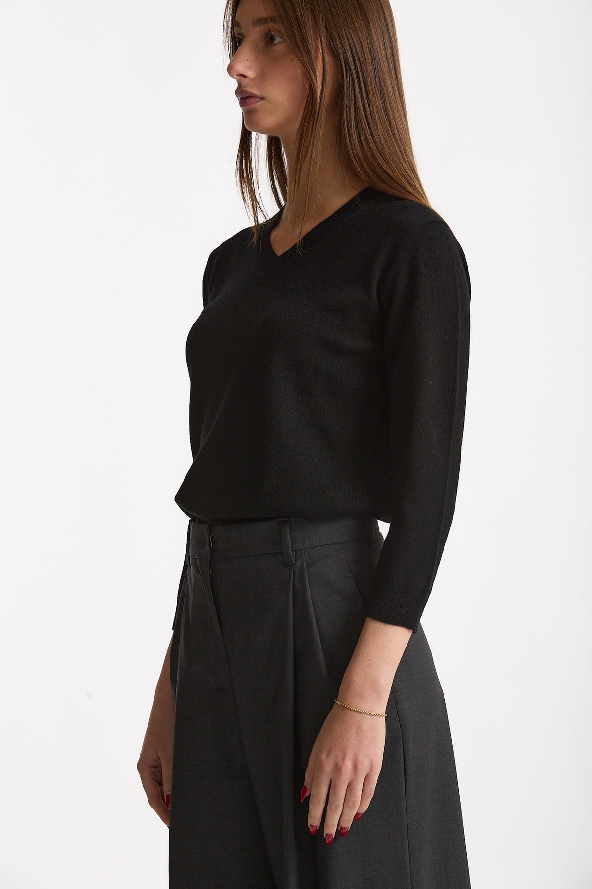 Maglia slim in lana nero donna Zanone - 1