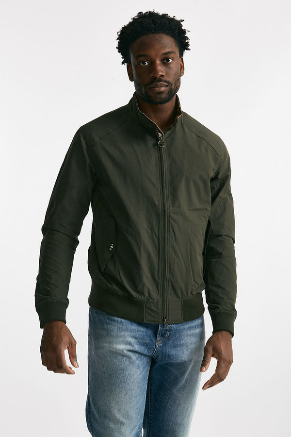 bomber harrington rectifier in cotone verde uomo Barbour