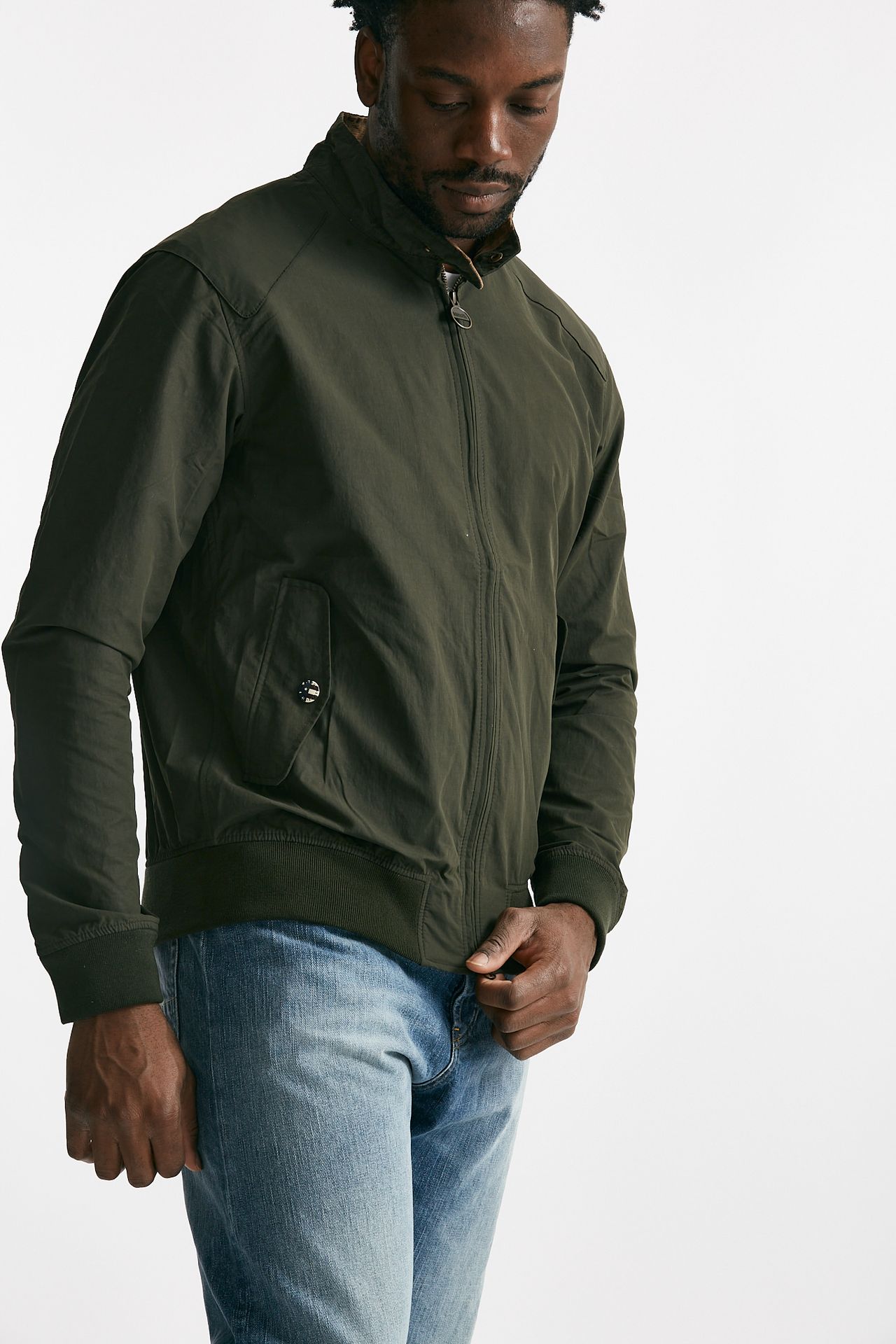 bomber harrington rectifier in cotone verde uomo Barbour - 4