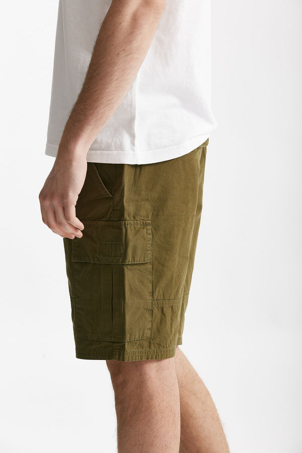 bermuda in cotone ripstop verde militare uomo Barbour