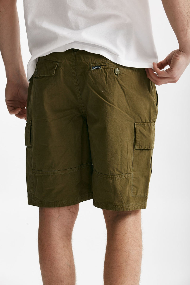 bermuda in cotone ripstop verde militare uomo Barbour - 3
