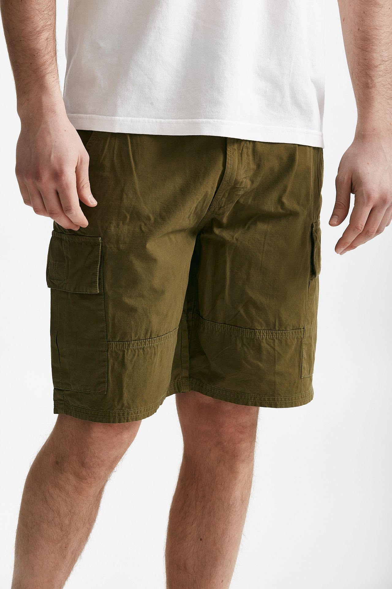 bermuda in cotone ripstop verde militare uomo Barbour - 4