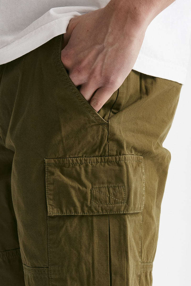 bermuda in cotone ripstop verde militare uomo Barbour - 7