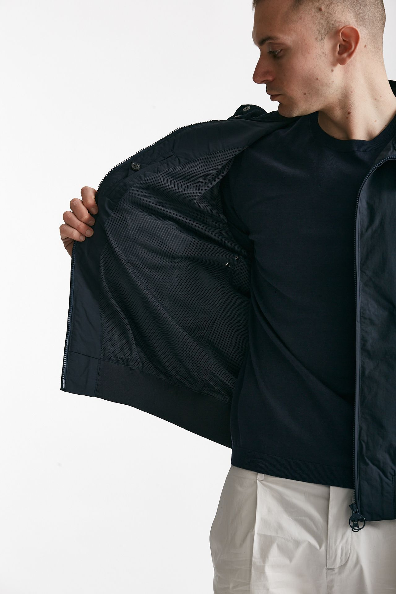 bomber royston jacket in nylon blu uomo Barbour - 5