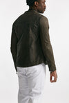 biker in pelle marrone uomo Giorgio brato - 3