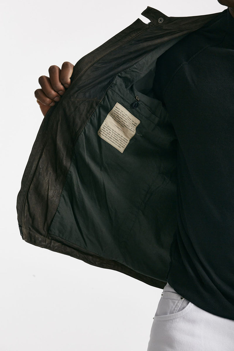 biker in pelle marrone uomo Giorgio brato - 9