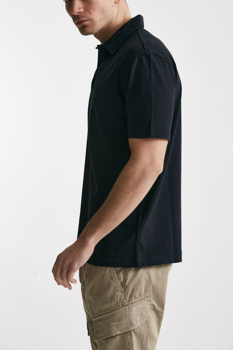 polo in cotone logo polo blu uomo C.p. company - 2
