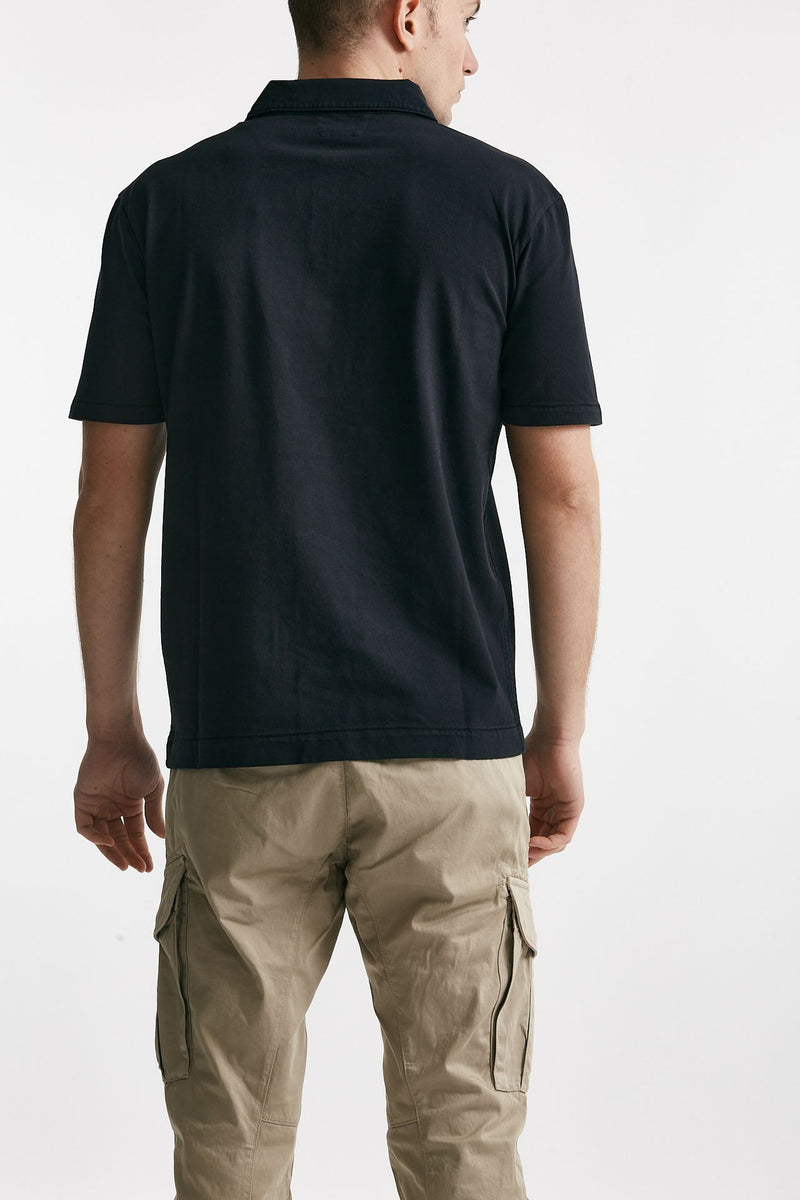 polo in cotone logo polo blu uomo C.p. company - 3