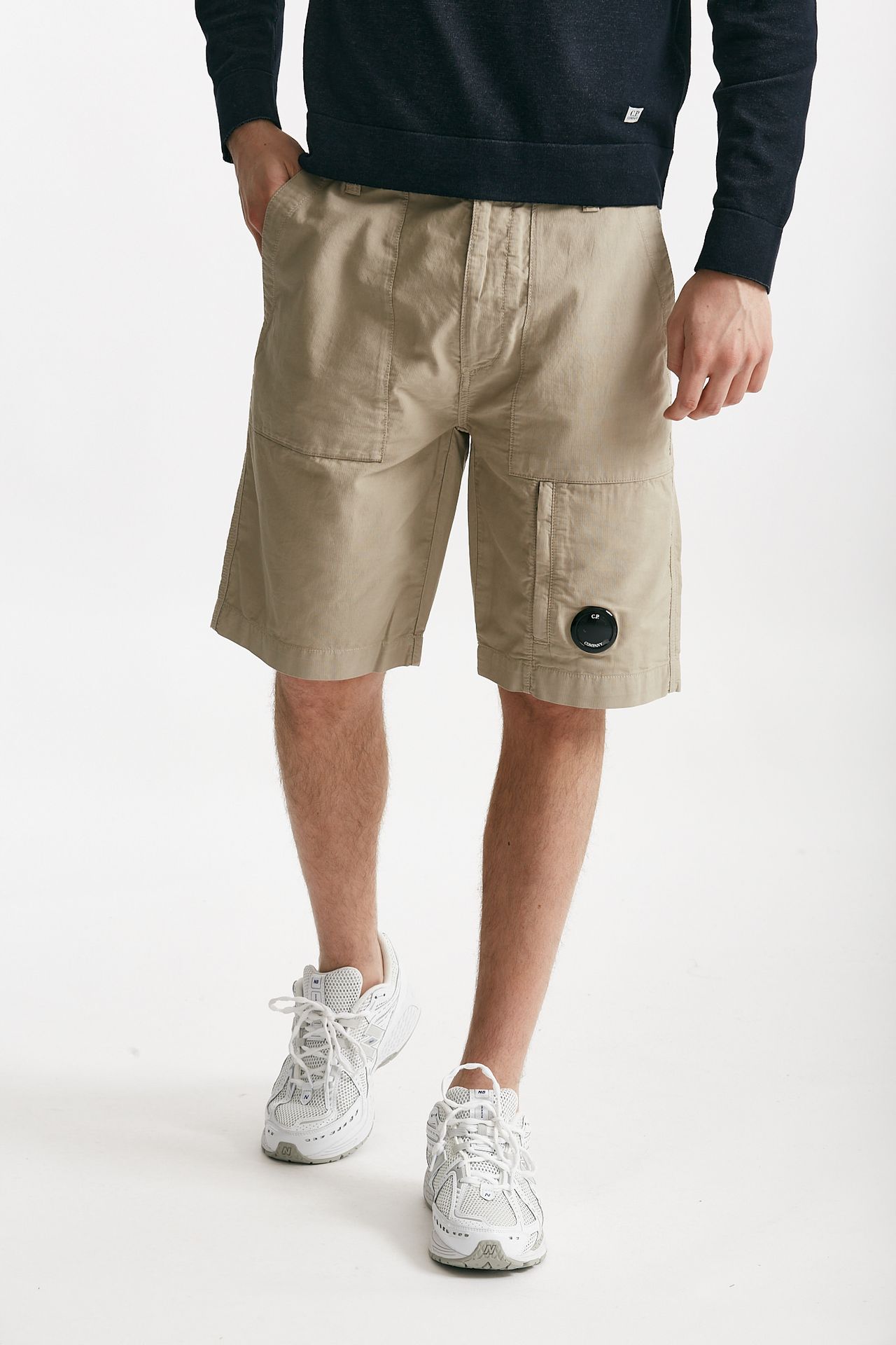 bermuda in cotone ottoman fermo beige uomo C.p. company - 1