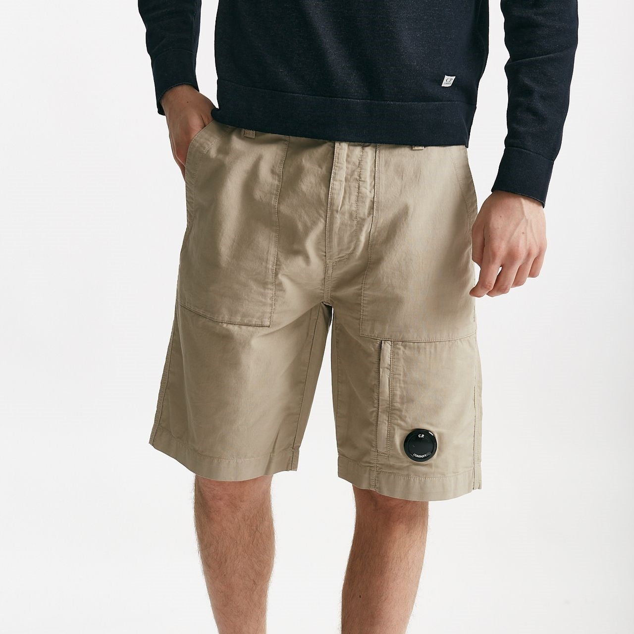 bermuda in cotone ottoman fermo beige uomo C.p. company - 9